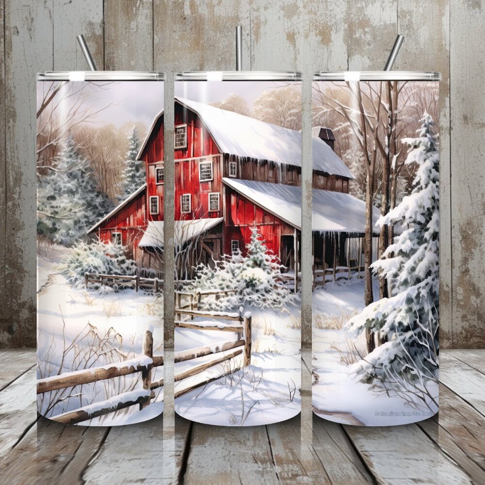 Winter Barn Tumbler 20 oz